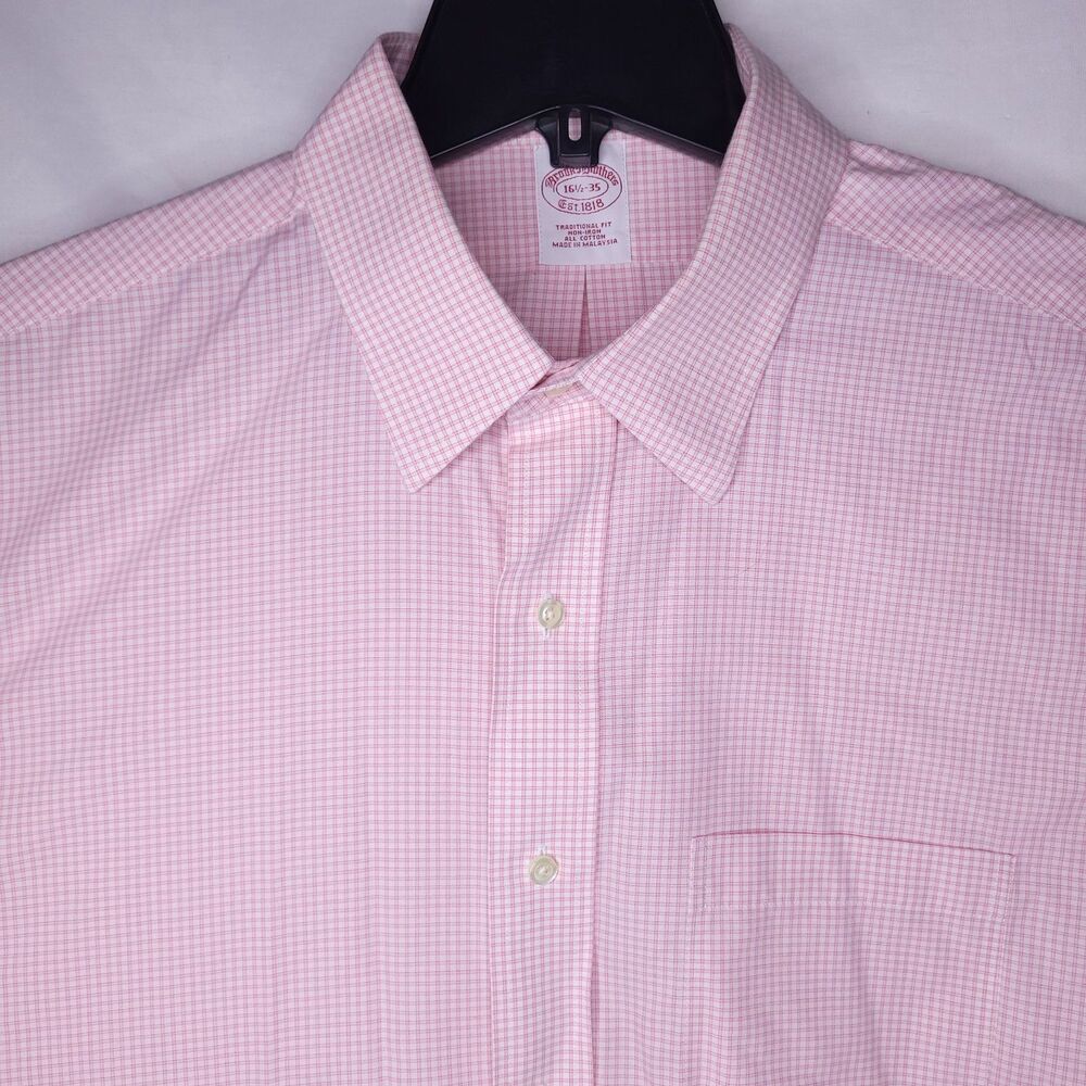 Brooks Brothers Pink Gingham Dress Shirt